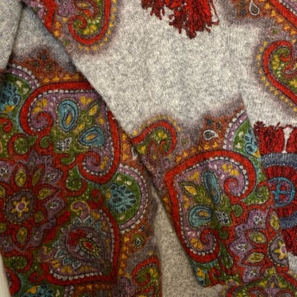 Princess Goes Hollywood wool yak grey sweater Small oversize colourful mandalas - Picture 6 of 10